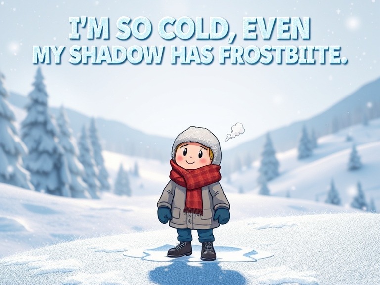 I’m so cold, even my shadow has frostbite.