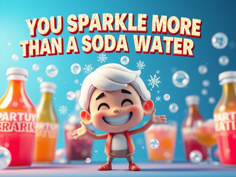 YOU SPARKLE MORE THAN A BOTTLE OF SODA WATER.