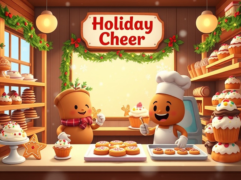 A bakery full of holiday cheer.