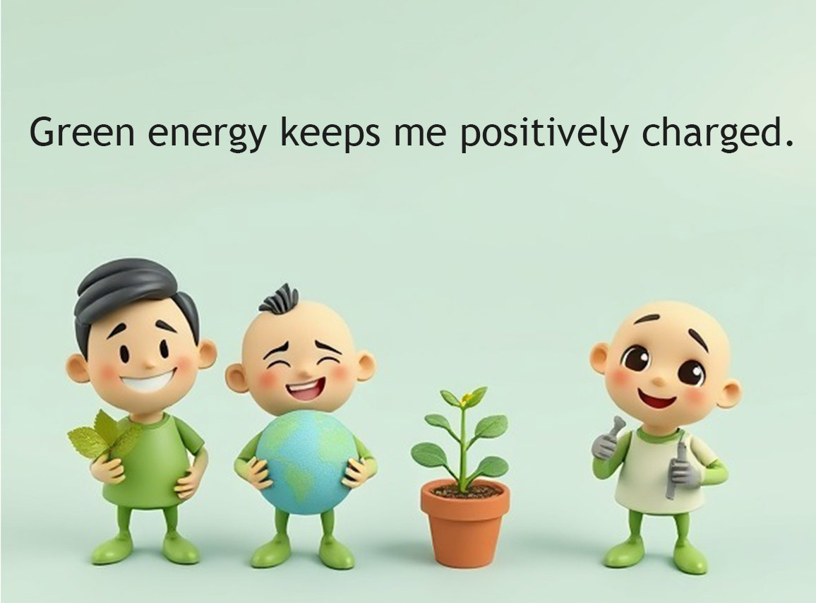 Green energy keeps me positively charged.