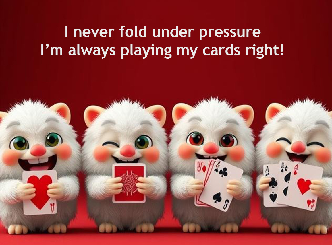 I never fold under pressure—I’m always playing my cards right!