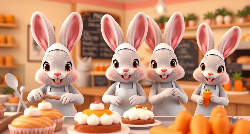 I opened a rabbit bakery—business is really hopping!
