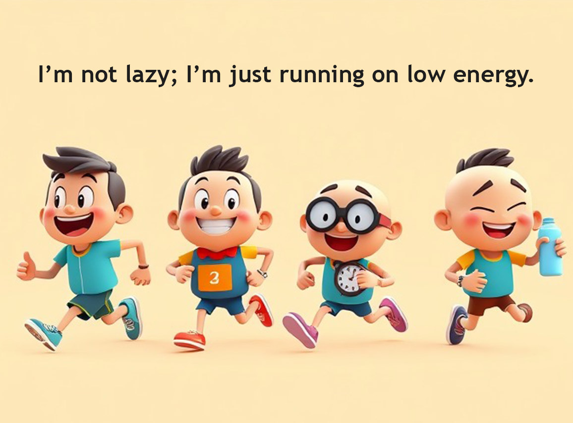 I’m not lazy; I’m just running on low energy.