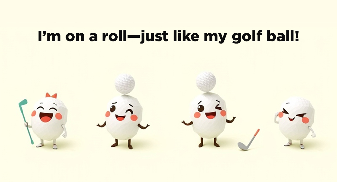 I’m on a roll—just like my golf ball!