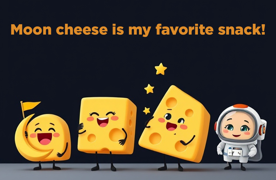 Moon cheese is my favorite snack!