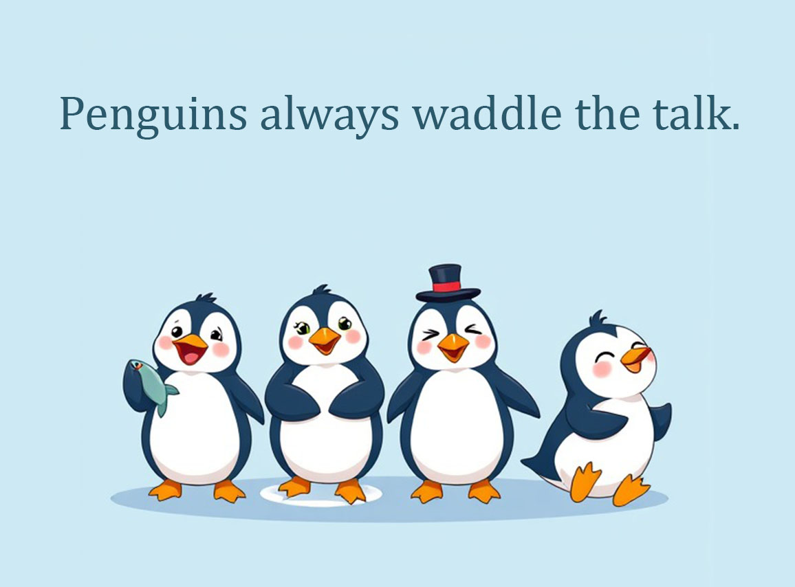 Penguins always waddle the talk.