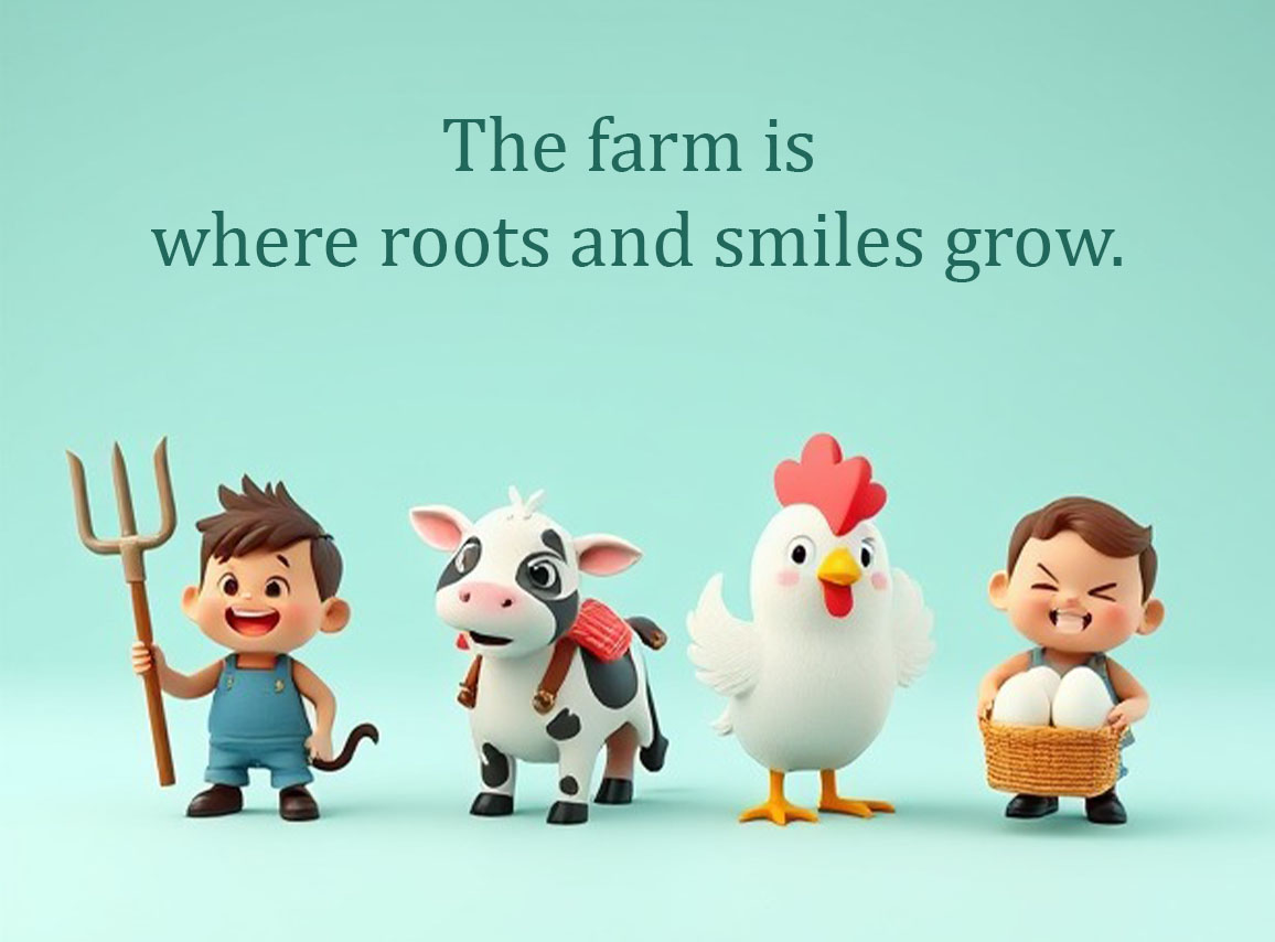 The farm is where roots and smiles grow.