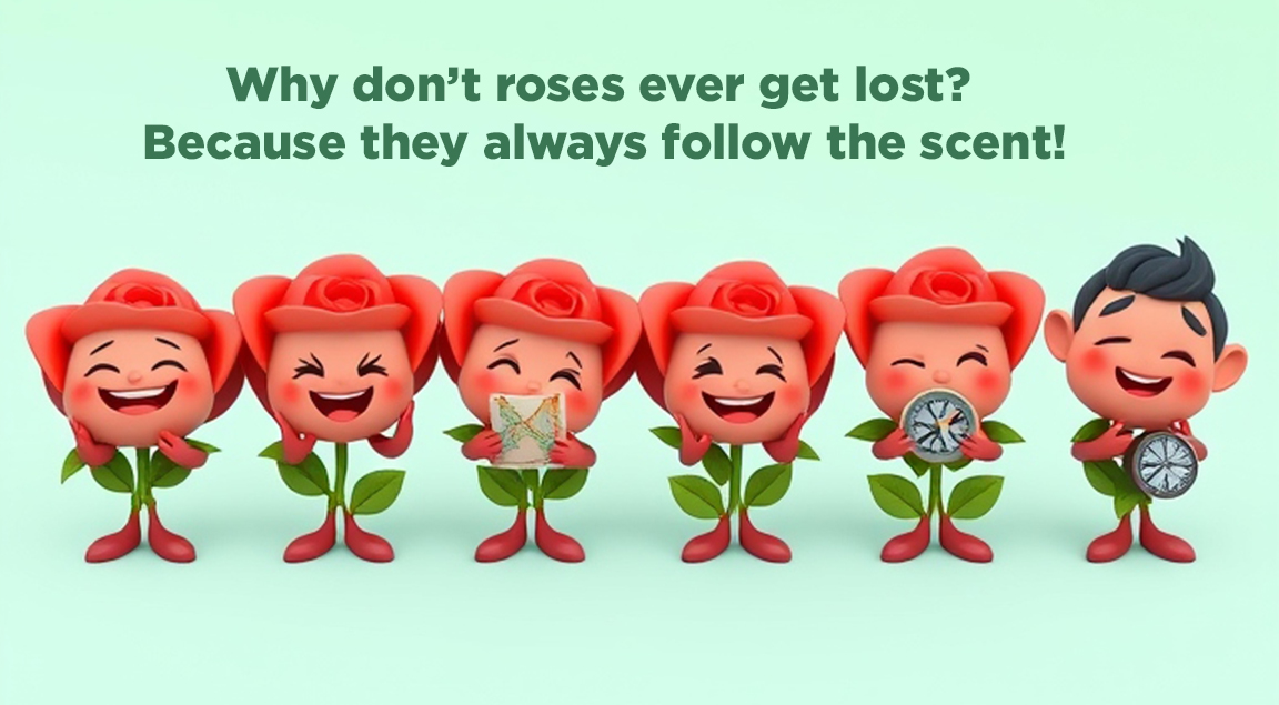 Why don’t roses ever get lost? Because they always follow the scent!