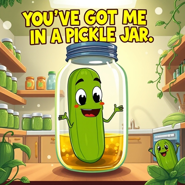 You’ve got me in a pickle jar.