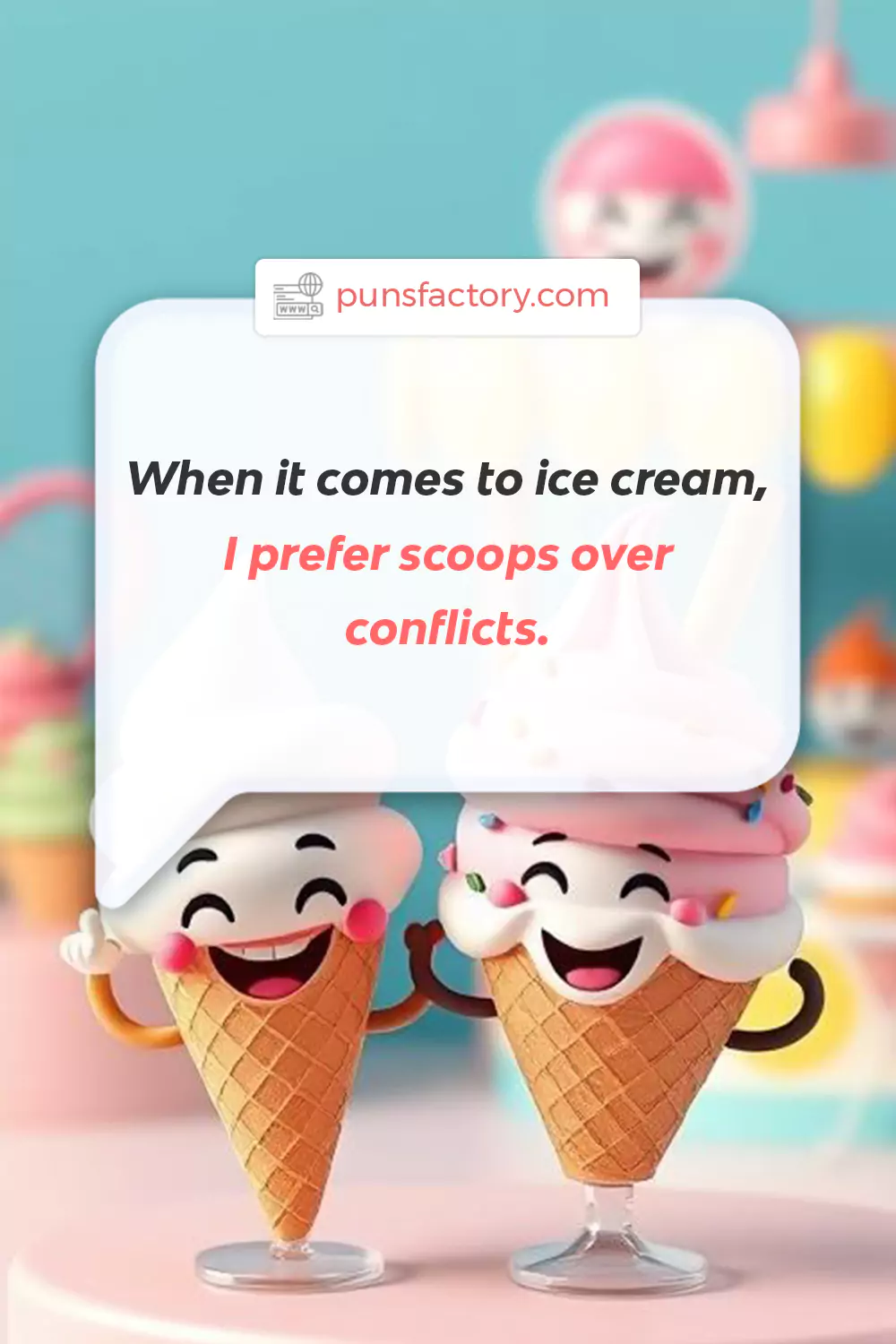 Cheerful Ice Cream Puns for Social Media