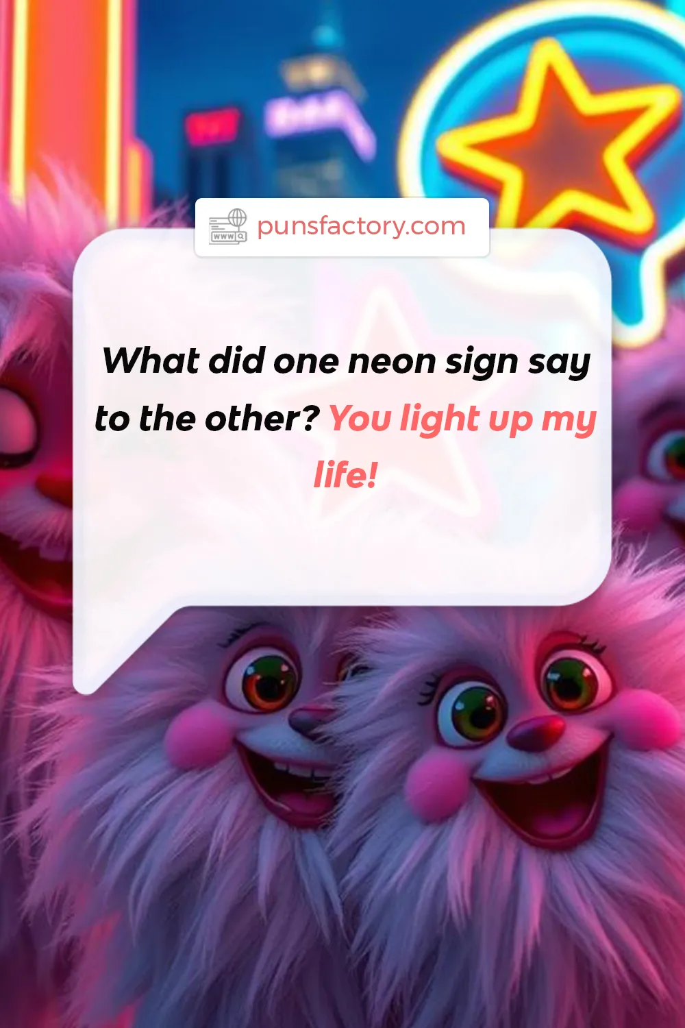 Social Media Glow-Up Neon Puns 